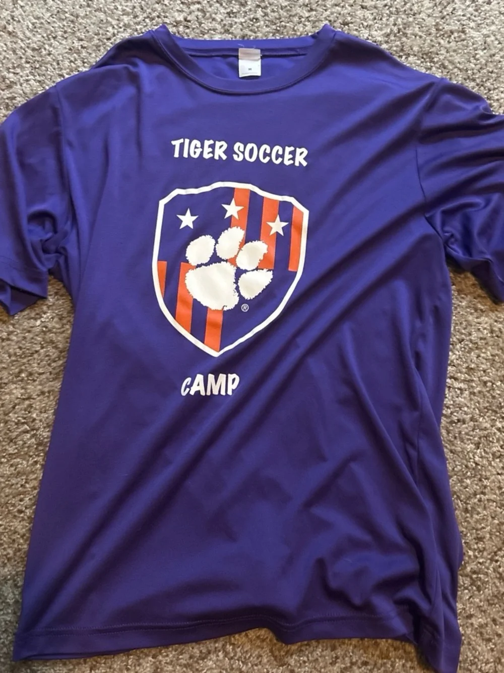 Sport-Tek Purple Tiger Soccer Camp Short Sleeve Tee